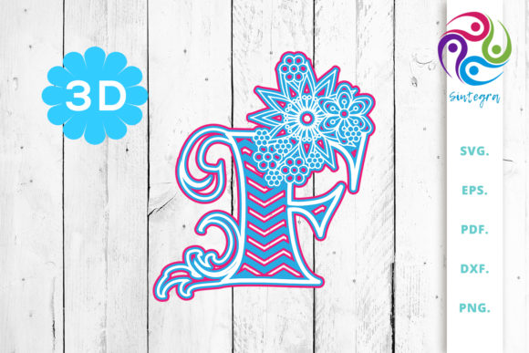 3D Multilayer Floral Chevron Letter F: A Versatile Design for Crafters