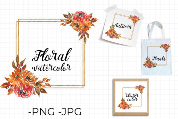 Enhance Your Creative Projects with Watercolor Frame Square Autumn Falls