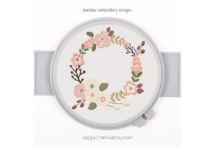 Enhancing Embroidery Projects with a Large Floral Wreath Design