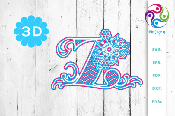 Explore the 3D Multilayer Floral Chevron Letter Z