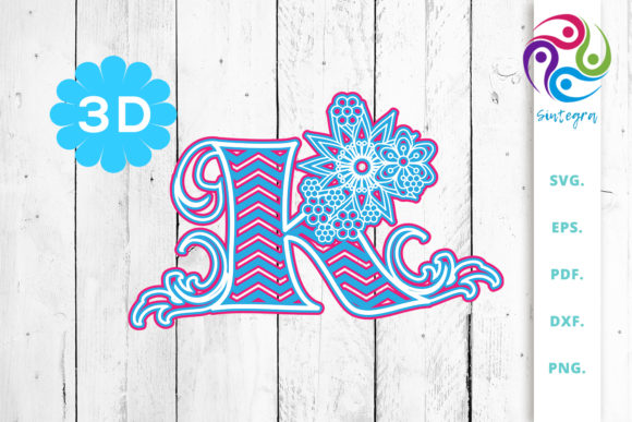 Exploring the 3D Multilayer Floral Chevron Letter K: A Versatile Craft Essential