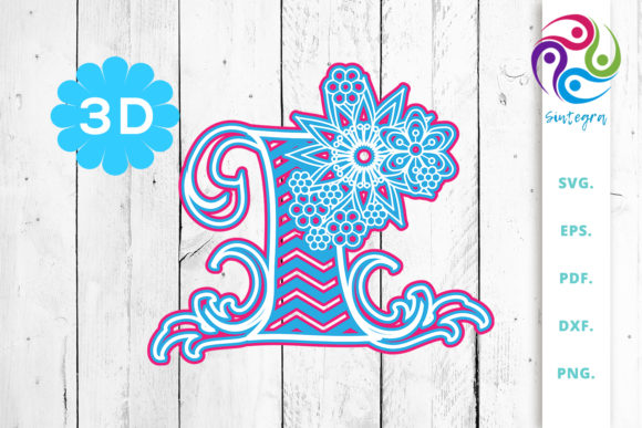 Strategic Use of 3D Multilayer Floral Chevron Letter I for Creative and Professional Projects