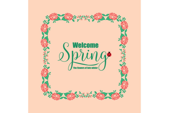 Strategic Use of Template for Welcome Spring Card Design